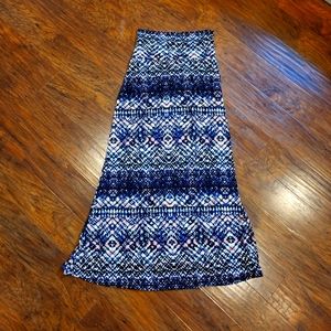 Maxi Skirt Blue & Pink Printed {Medium}
